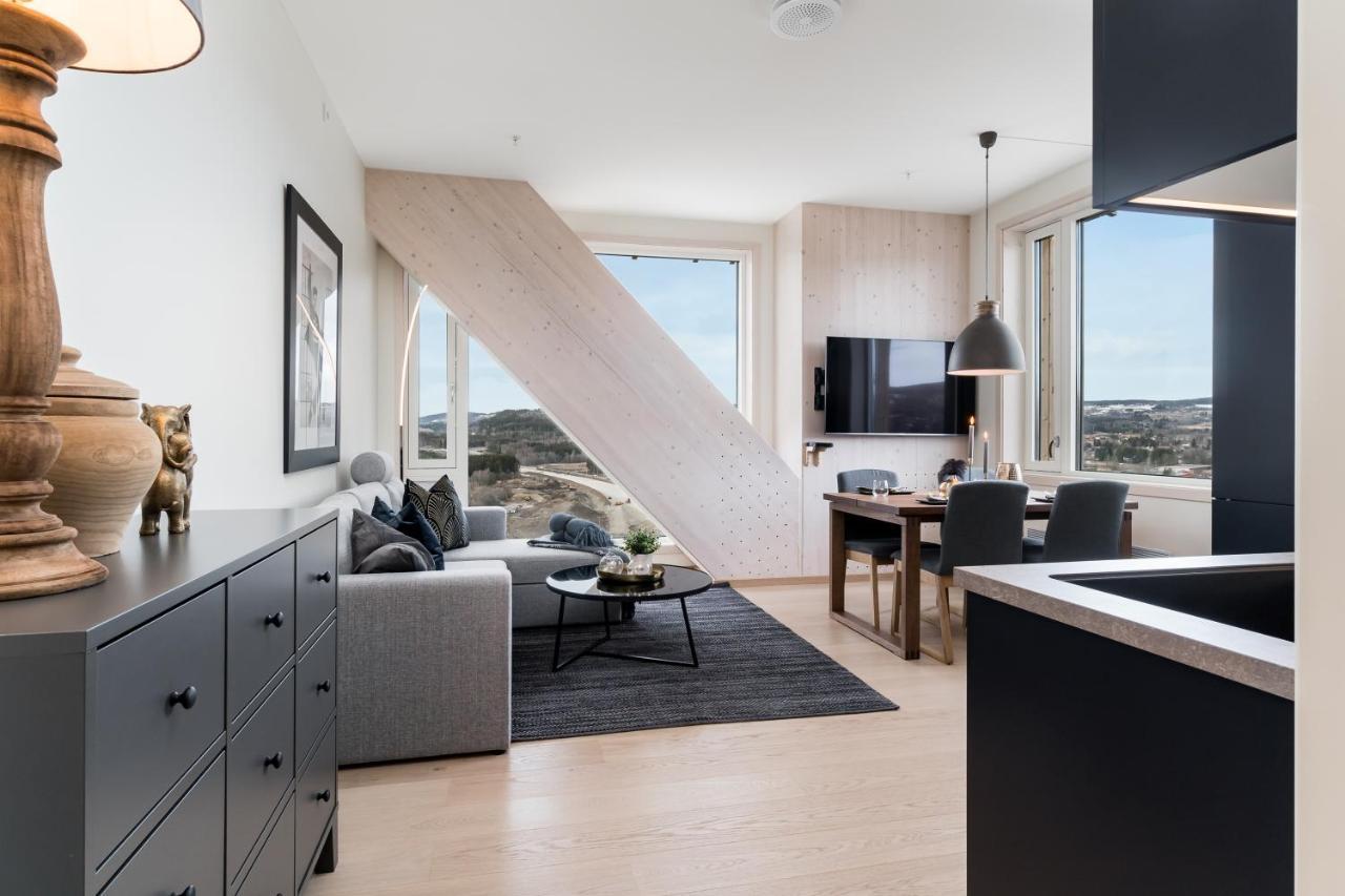 Mjos Tower Apartment - Lovely City View Sjusjøen Extérieur photo